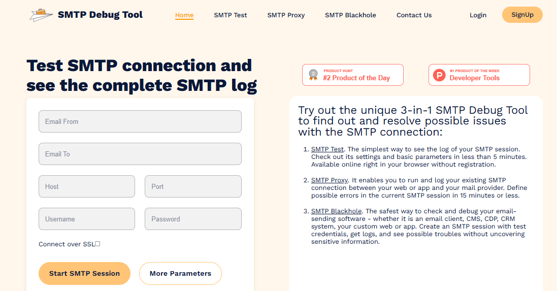 SMTP Debug Tool by UniOne screenshot