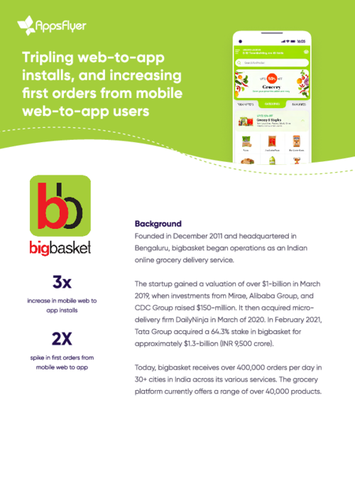 bigbasket <> AppsFlyer case study <> Deep linking