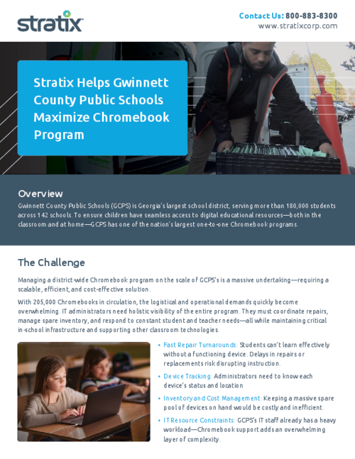 Case Study: Stratix Helps Gwinnett County Public Schools Maximize Chromebook Program