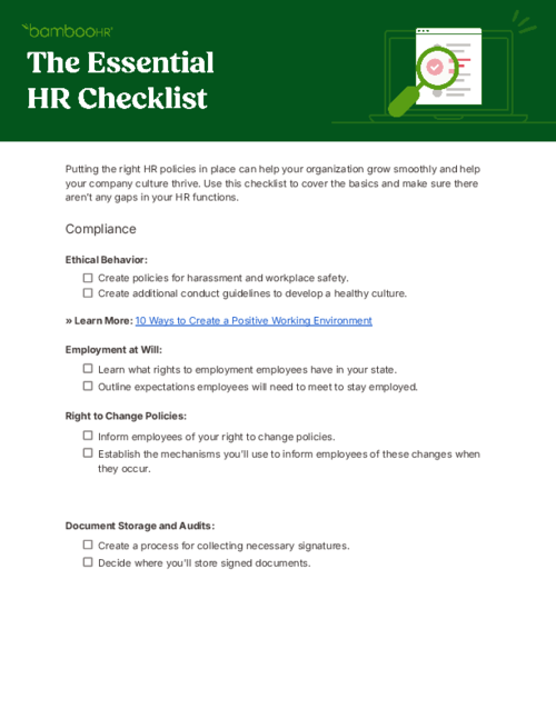 Use this essential checklist to structure and detail your HR process.