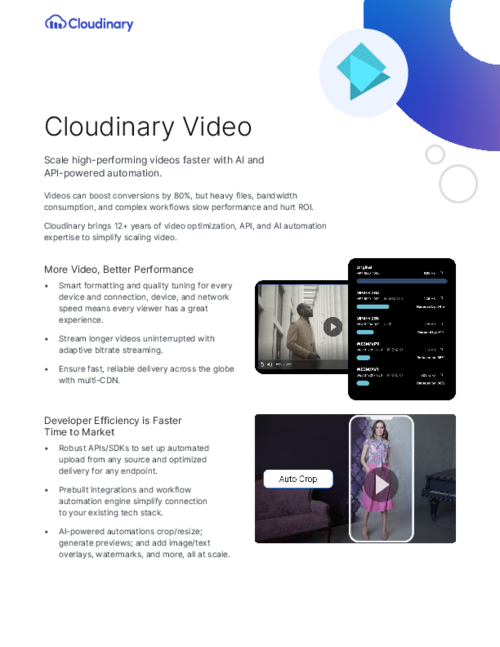 Cloudinary Video Brochure