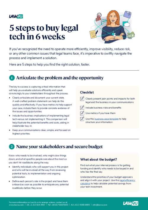 5 steps to buy legal tech in 6 weeks