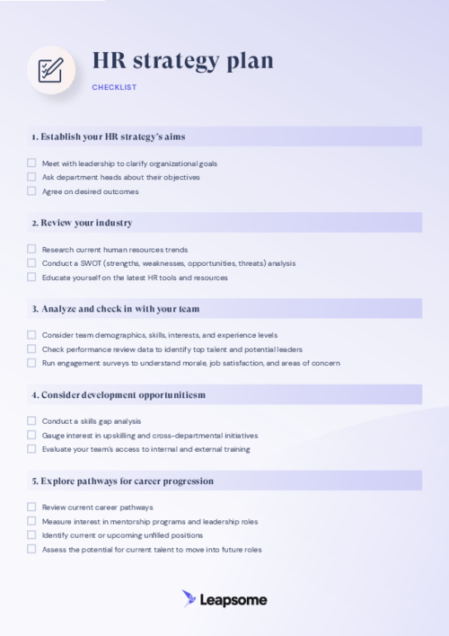 HR Strategy Plan Checklist