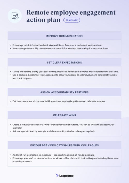 Remote Employee Engagement Action Plan
