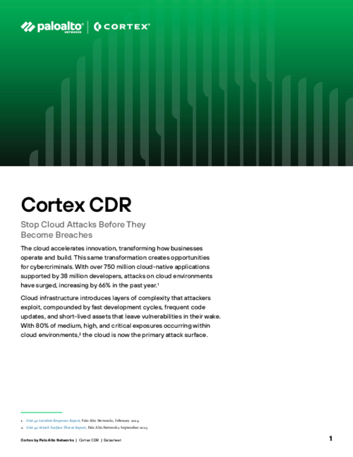 Cortex Cloud – Cloud Detection and Response Datasheet