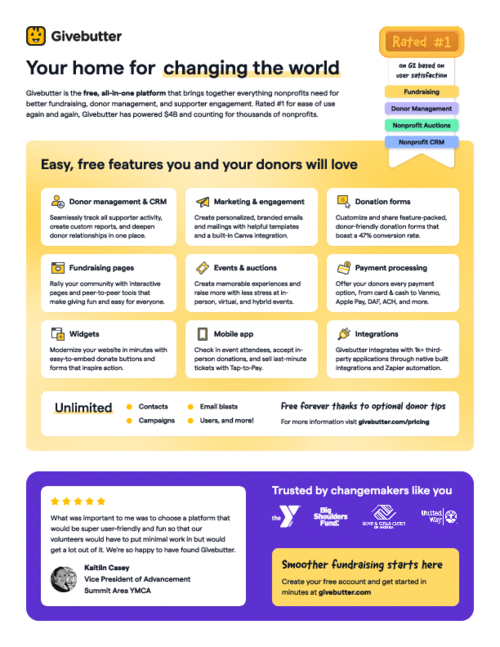 Givebutter Info Sheet