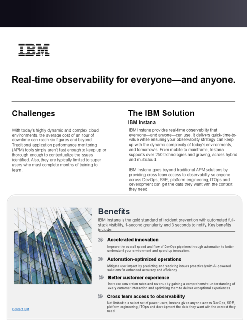 IBM Instana on AWS Solution Brief