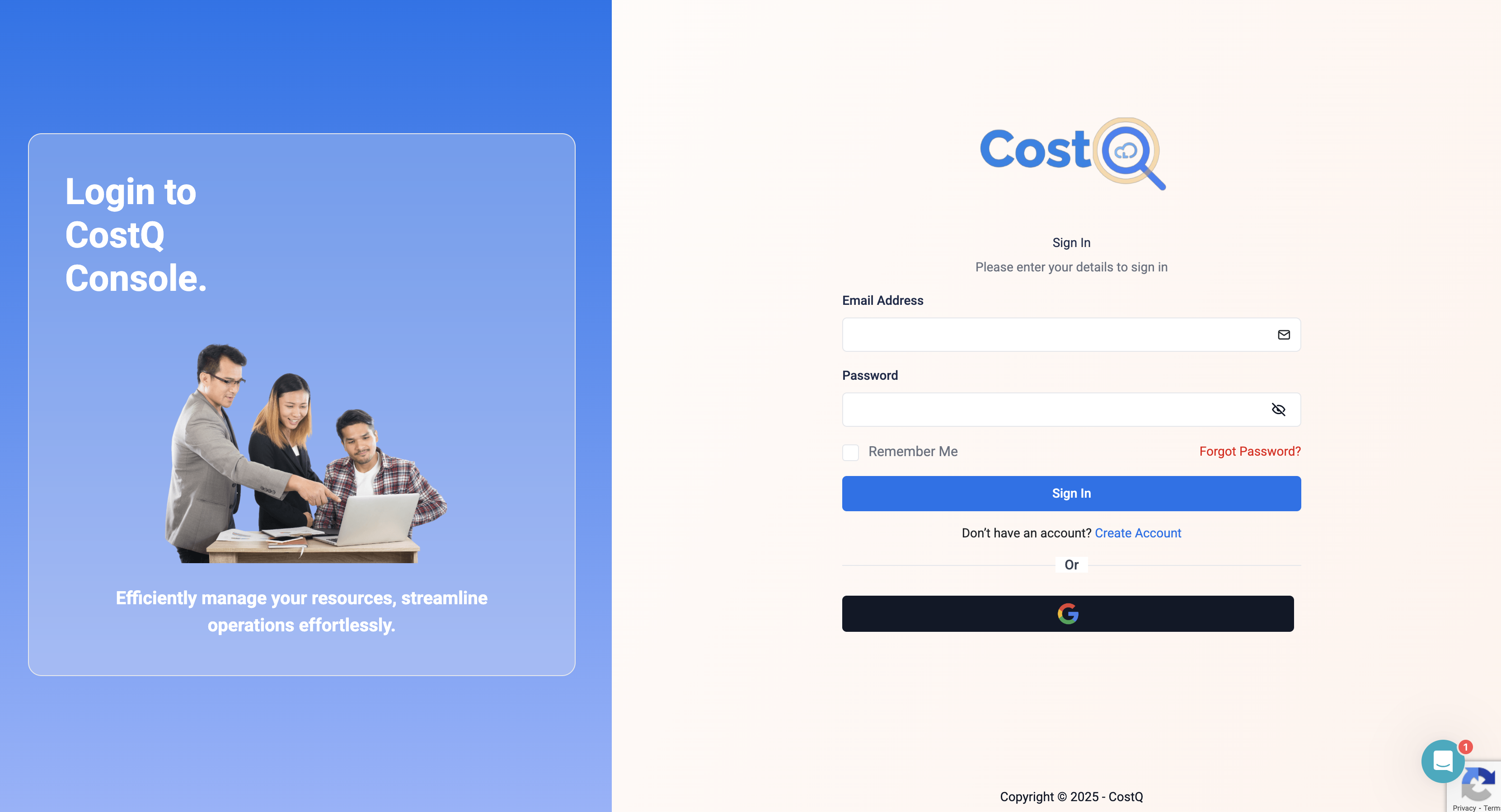 CostQ screenshot