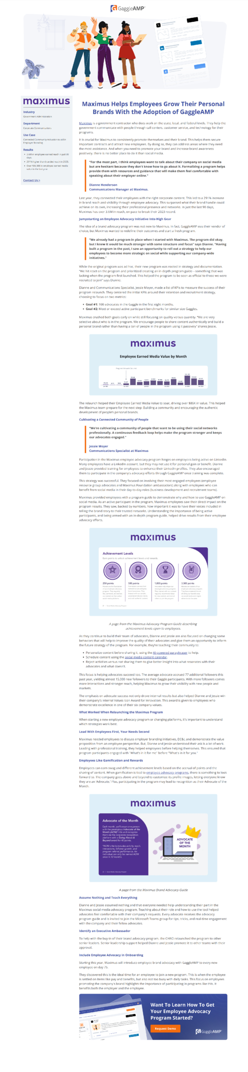 Case Study - Maximus Helps Employees Grow Their Personal Brands With the Adoption of GaggleAMP