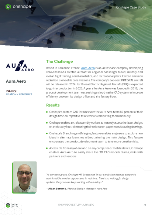 Onshape Customer Case Study, Aura Aero