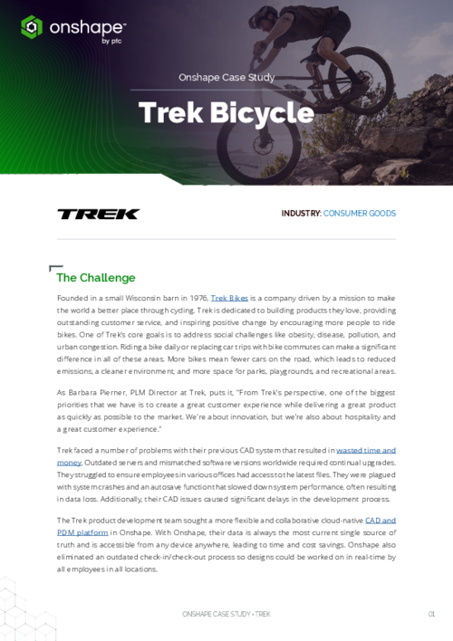 Onshape Customer Case Study, Trek Bicycles