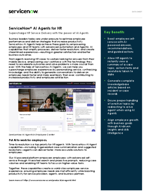 AI Agents for HR Data Sheet