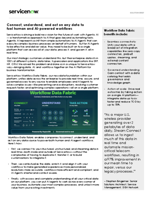 Workflow Data Fabric Solution Brief