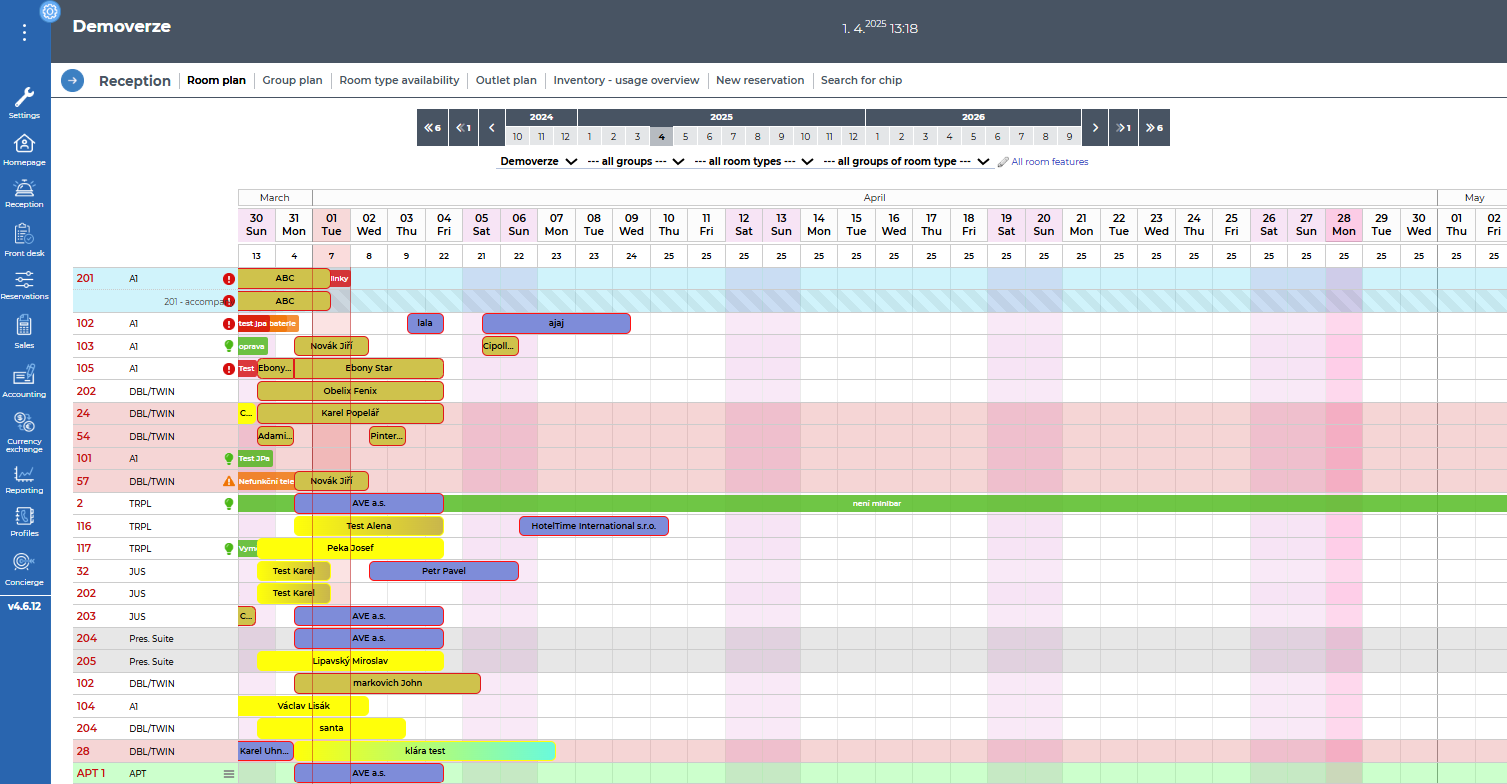 HotelTime PMS screenshot
