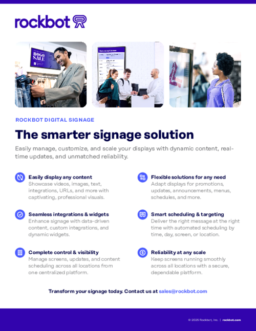 Rockbot Digital Signage One Pager