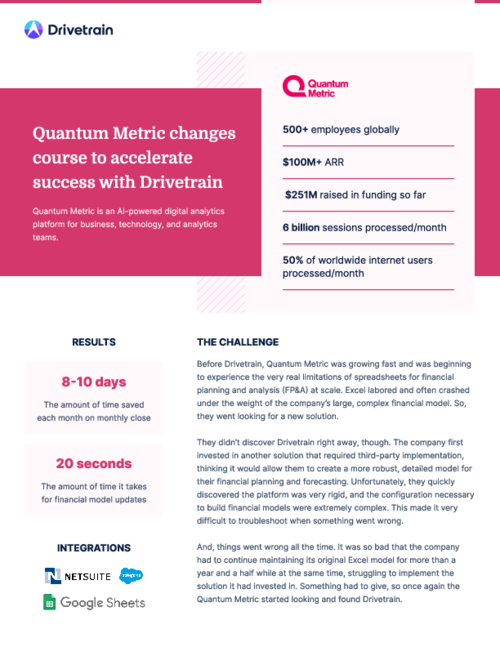 Quantum Metric reduces reporting time by 50% with Drivetrain