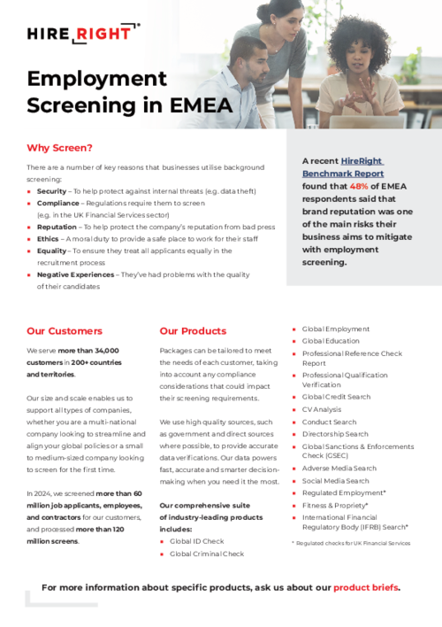 Employment Screening in EMEA