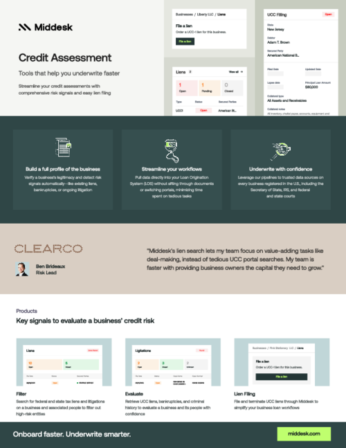 Middesk Credit Assessment Product Overview
