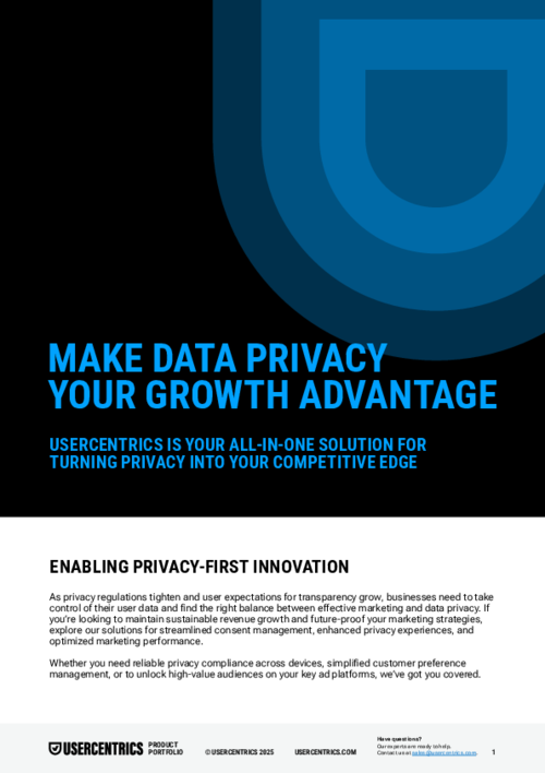 Usercentrics Product Portfolio onepager