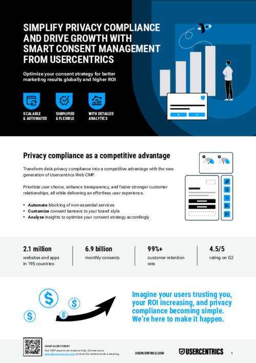 Usercentrics Consent Management Platform onepager