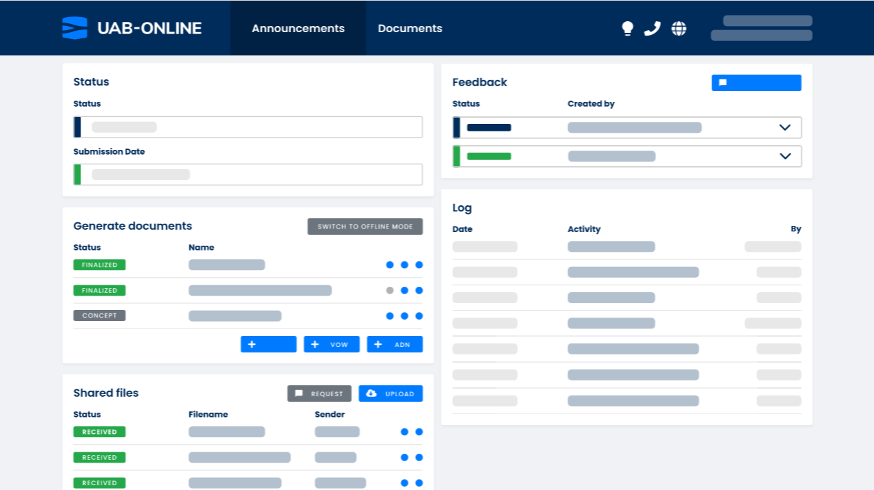 UAB-Online screenshot