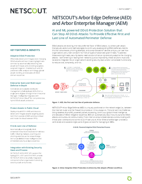 Data Sheet - Arbor Edge Defense (AED) and Arbor Enterprise Manager (AEM)