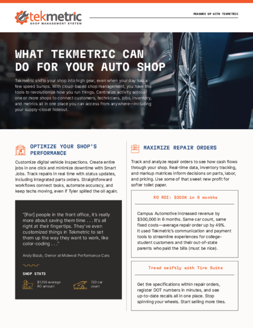 What Tekmetric Can Do For Your Auto Shop