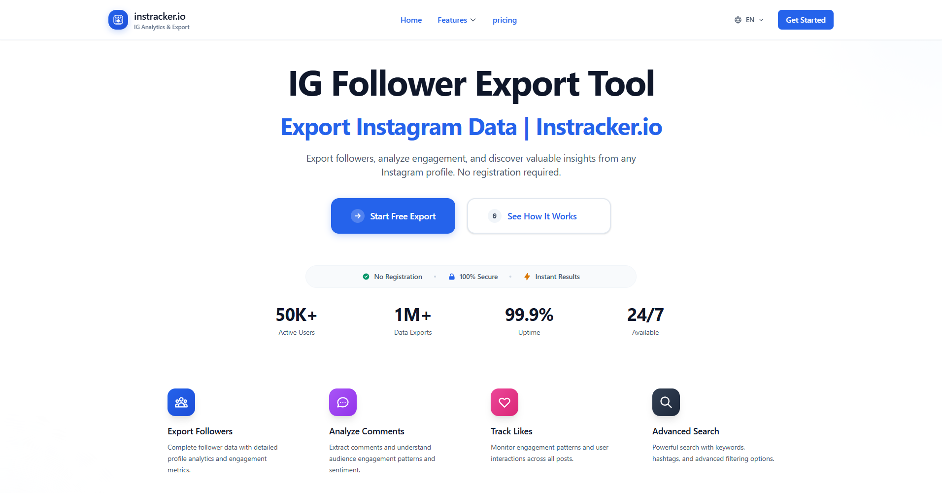 Instracker.io screenshot