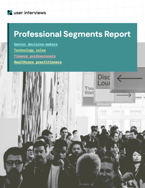 User Interviews Professional Segments Report