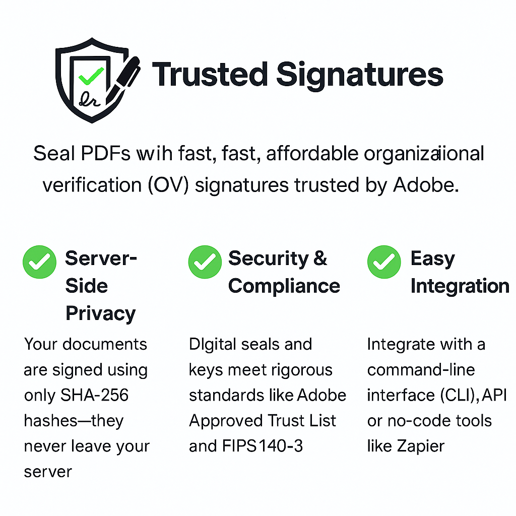 Trusted Signatures screenshot