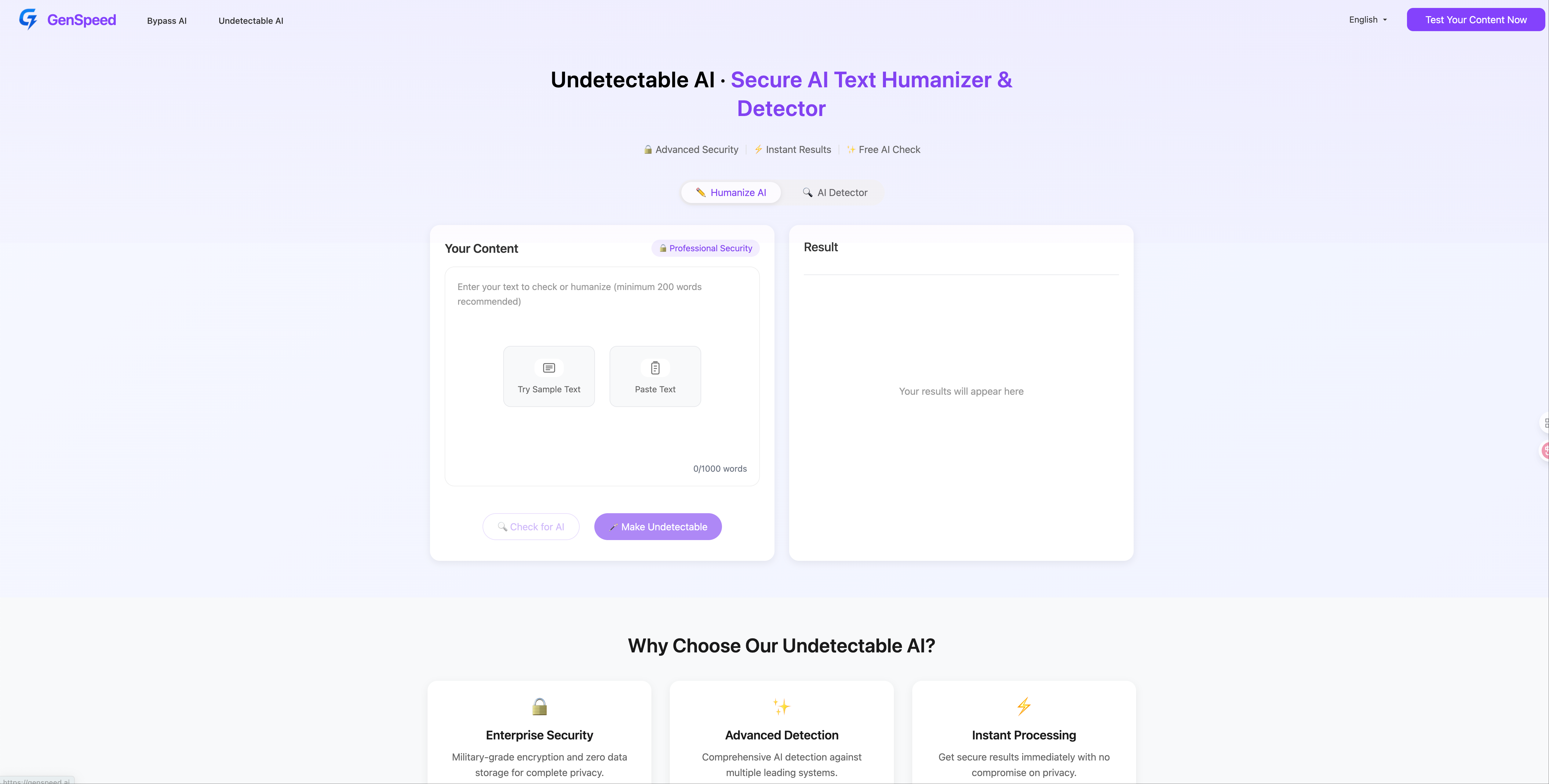GenSpeed - Undetectable AI preview