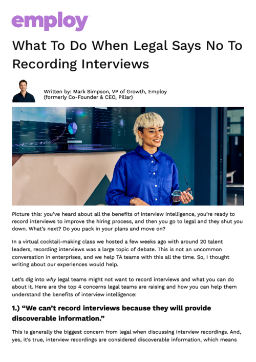 What To Do When Legal Says No To Recording Interviews