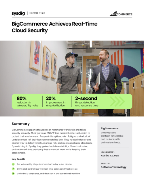 BigCommerce Achieves Real-TimeCloud Security