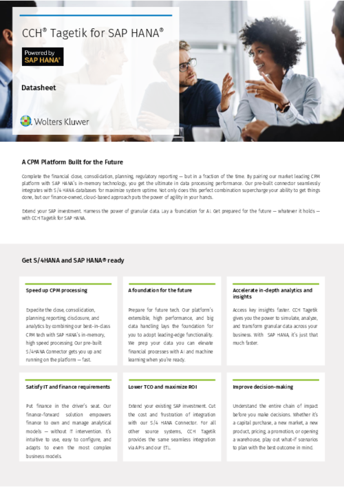 CCH® Tagetik for SAP HANA®