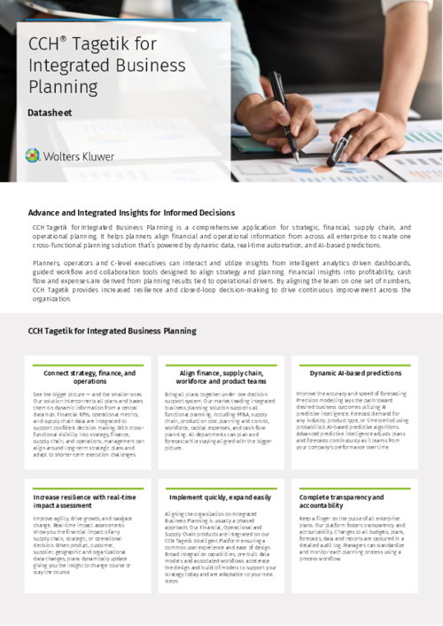 CCH® Tagetik for Integrated Business Planning