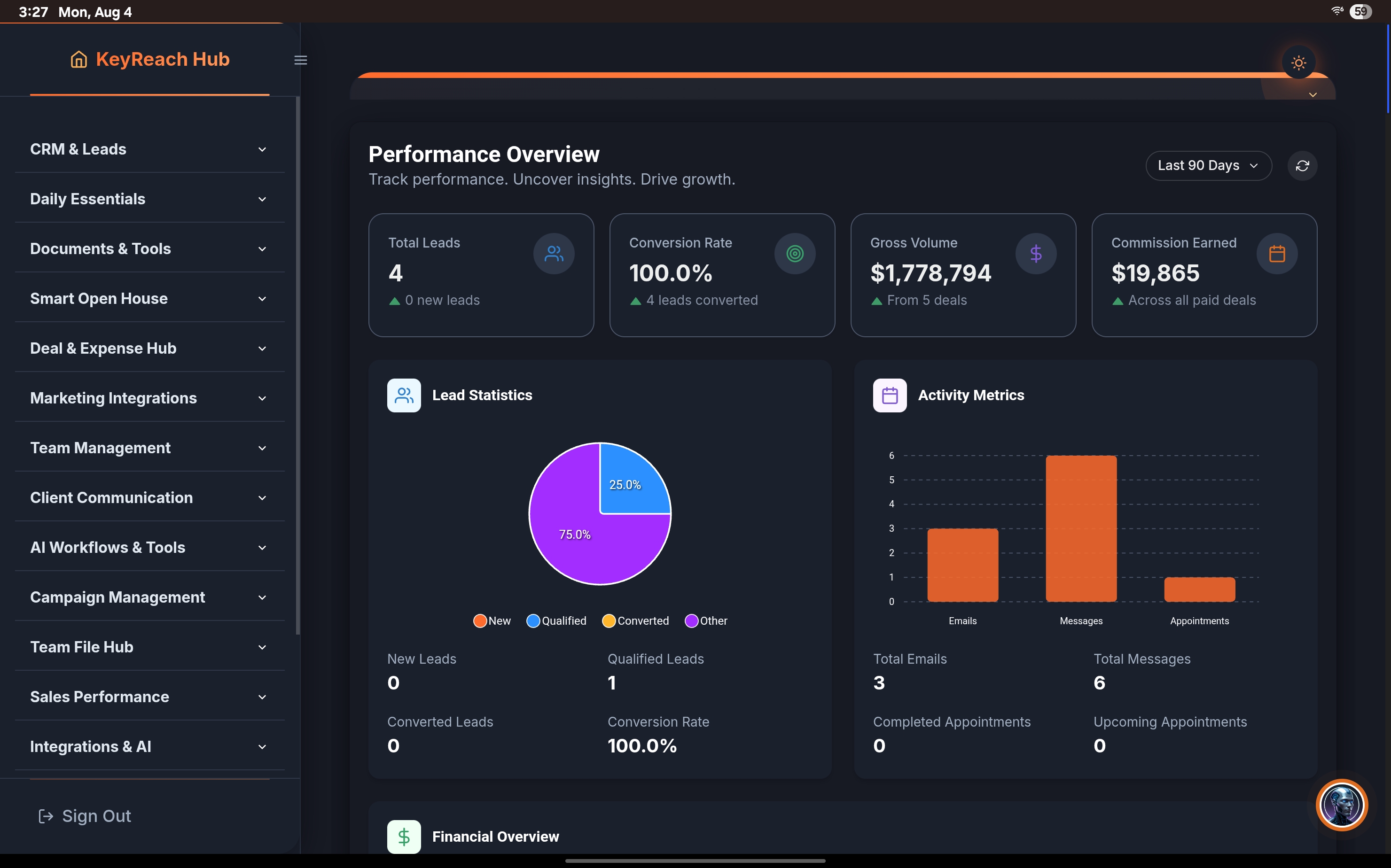 KeyReach CRM screenshot