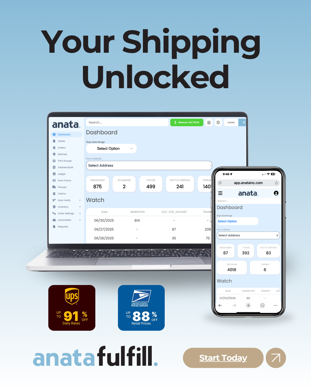 anata shipping screenshot