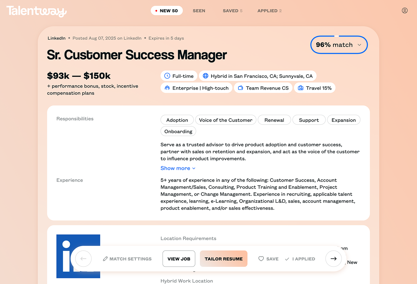 Talentway screenshot