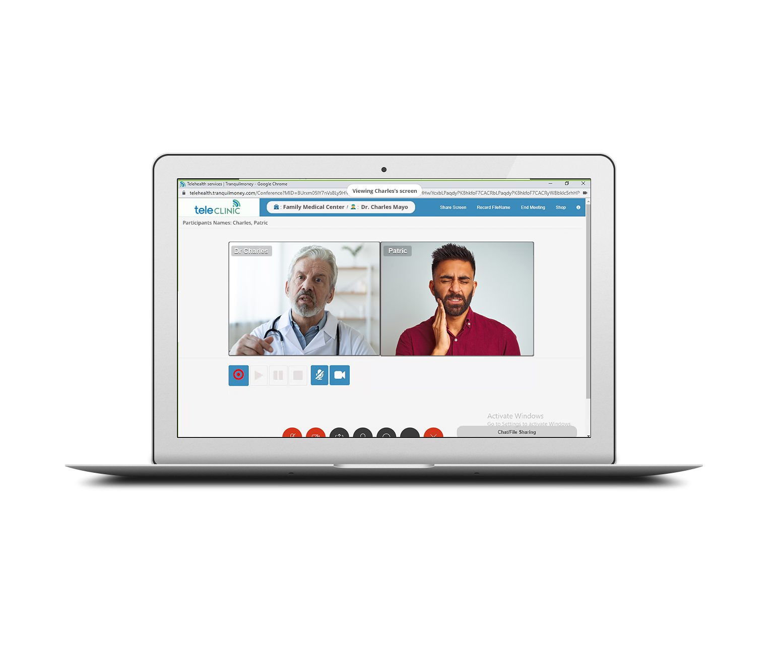 teleClinic screenshot