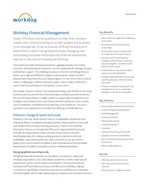 Workday Financial Management Datasheet