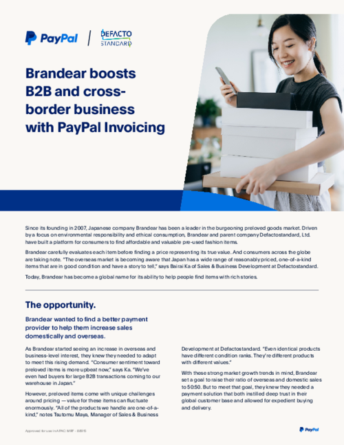 PayPal Invoicing API helps Brandear accelerate international growth