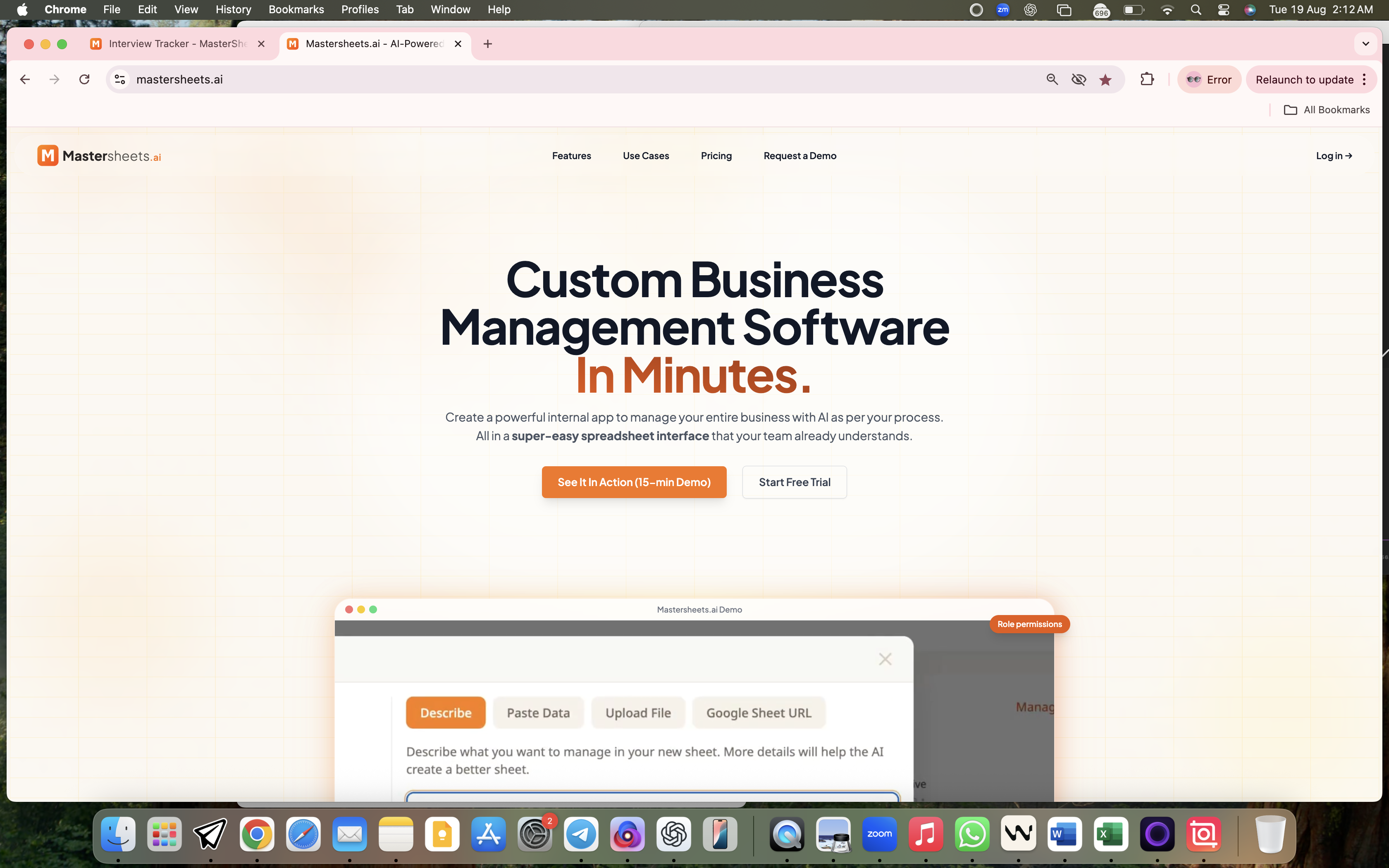 mastersheets.ai screenshot