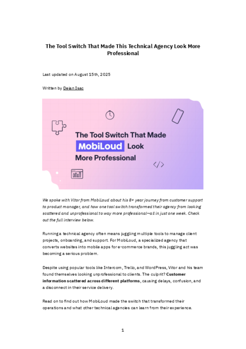 The Tool Switch That Made This Technical Agency Look More Professional