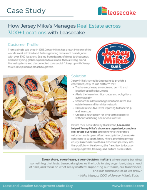 How Jersey Mike's Manages 3000+ Locations with Leasecake