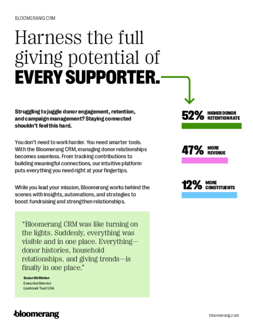 Bloomerang CRM One-Pager