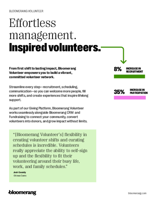 Bloomerang Volunteer One-Pager