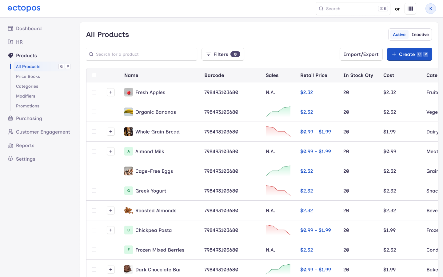Octopos POS screenshot