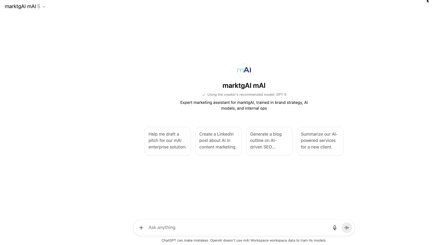 mAI Custom AI Marketing Models preview