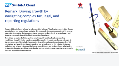 Remark: Driving growth by navigating complex tax, legal, and reporting regulations