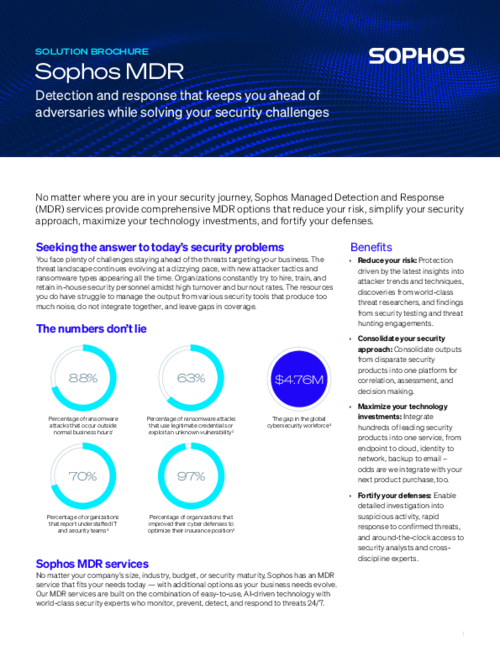 Sophos MDR Solution Brochure